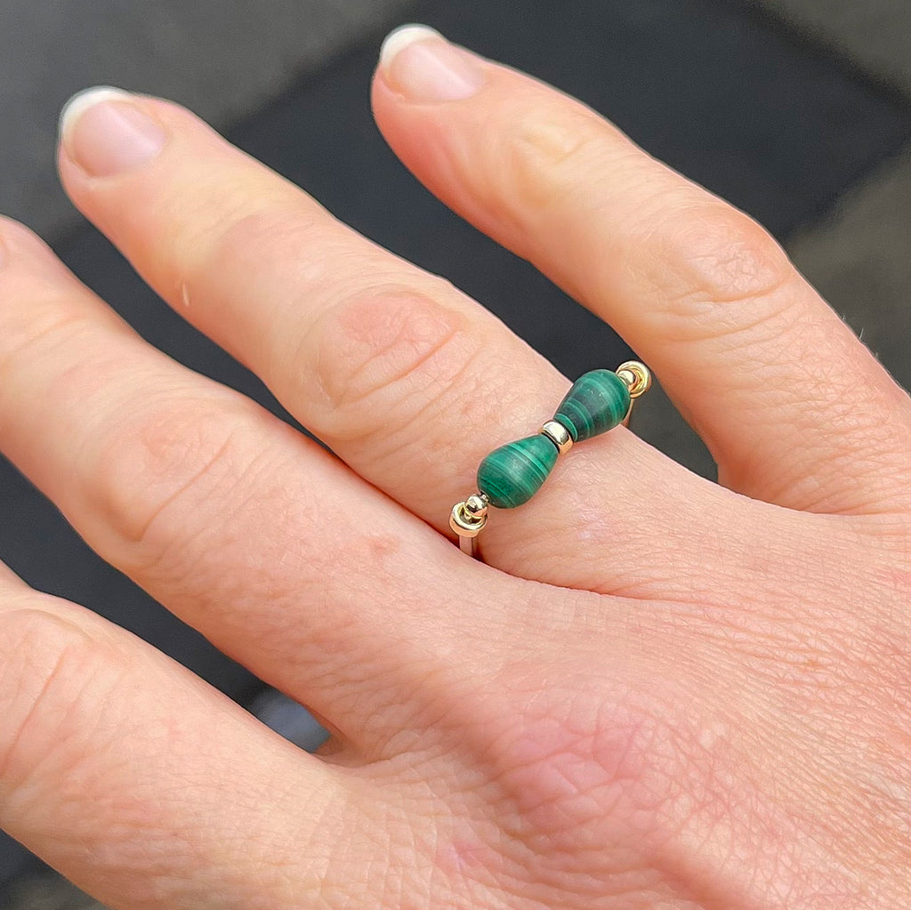 Malachite Butterfly Ring