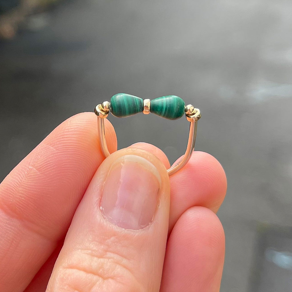 Malachite Butterfly Ring