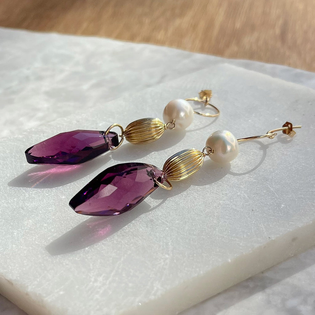 Amethyst Crystal  Drops