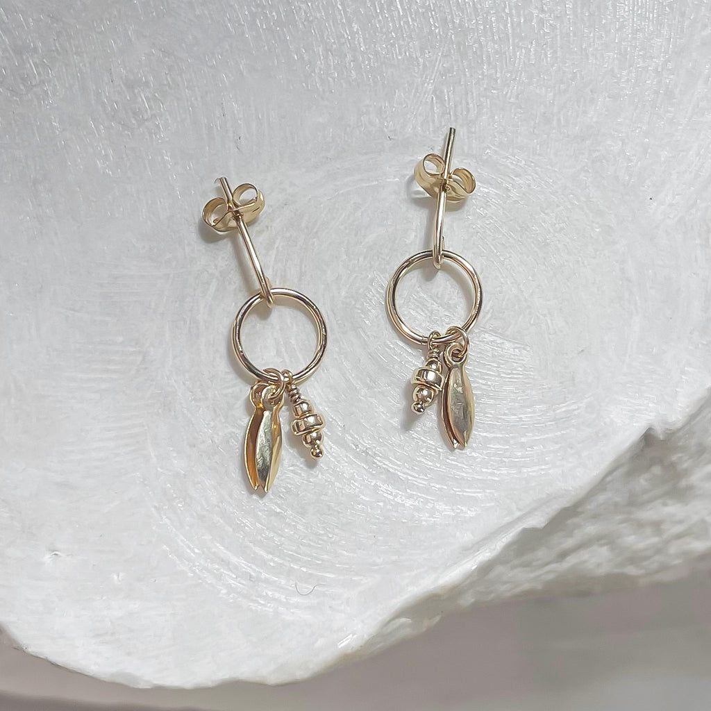 Circle & Charm Studs