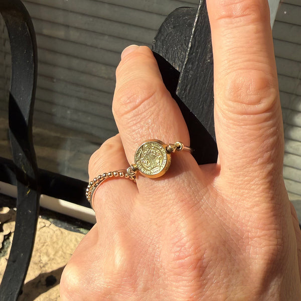 Amy Tamblyn Gold coin swivel ring