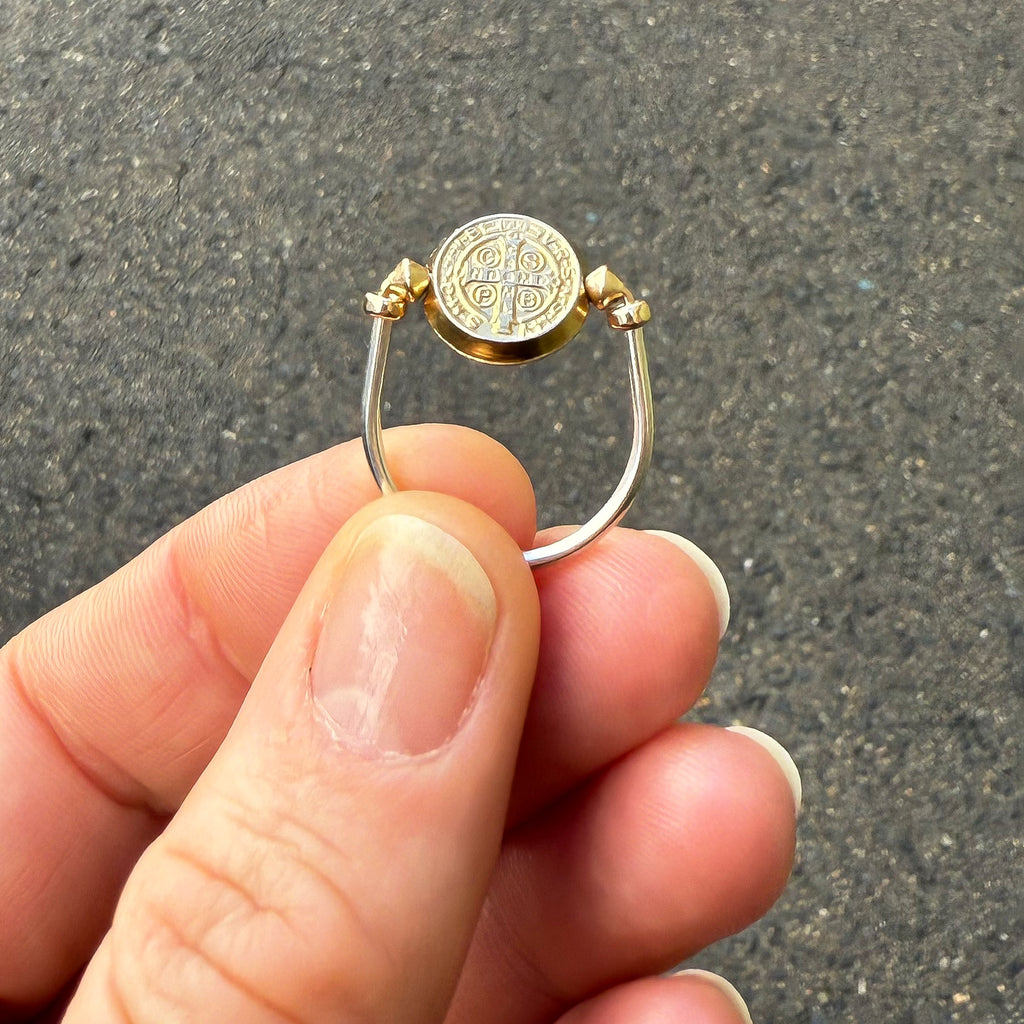 Gold coin swivel ring