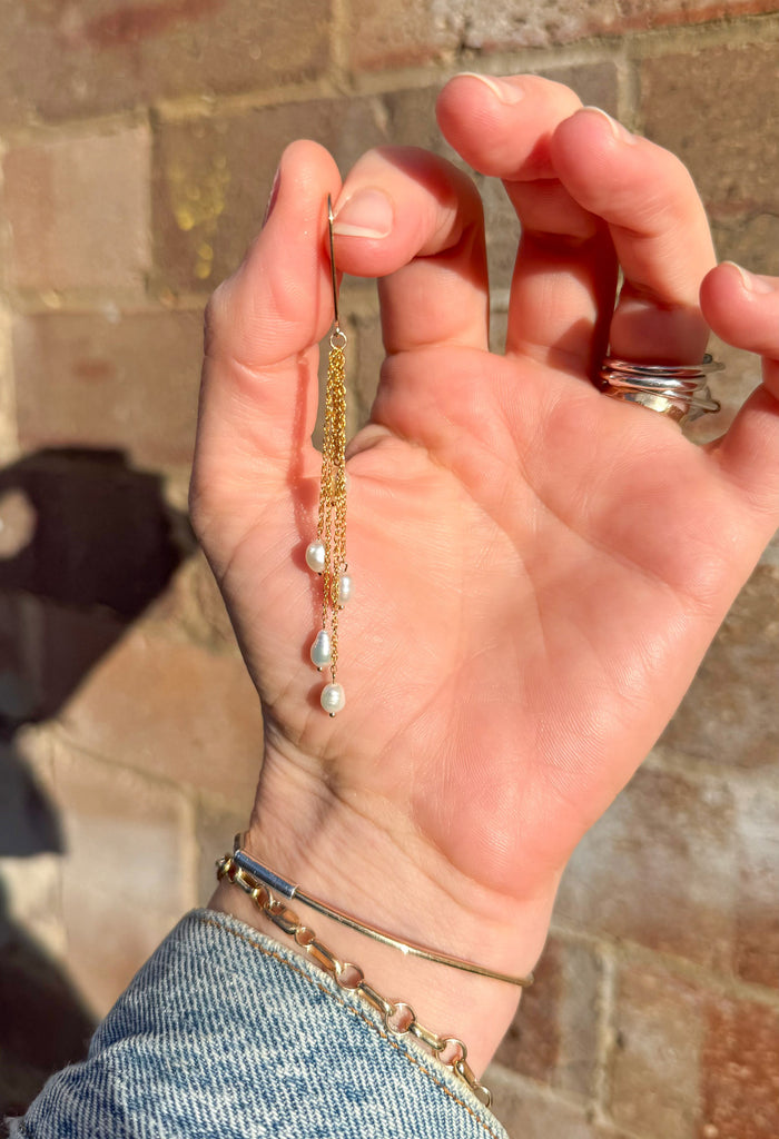 Rope Chain Pearl Drops