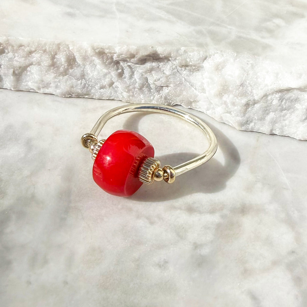 Vintage Red Coral Ring