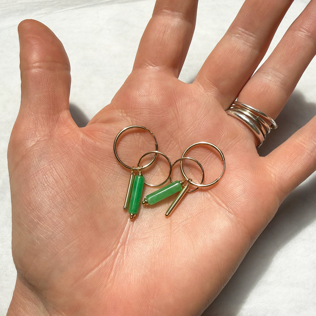 Jade Cluster Hoops