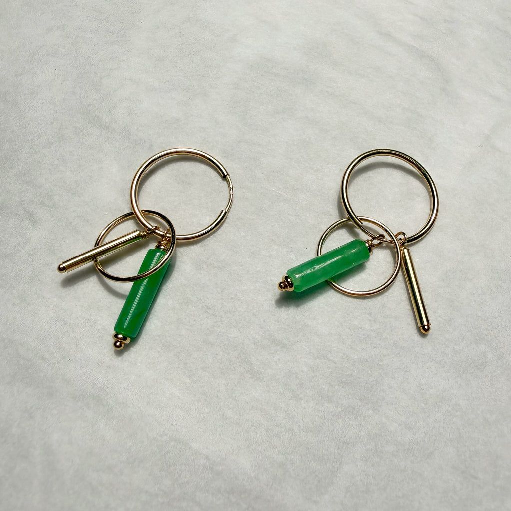Jade Cluster Hoops