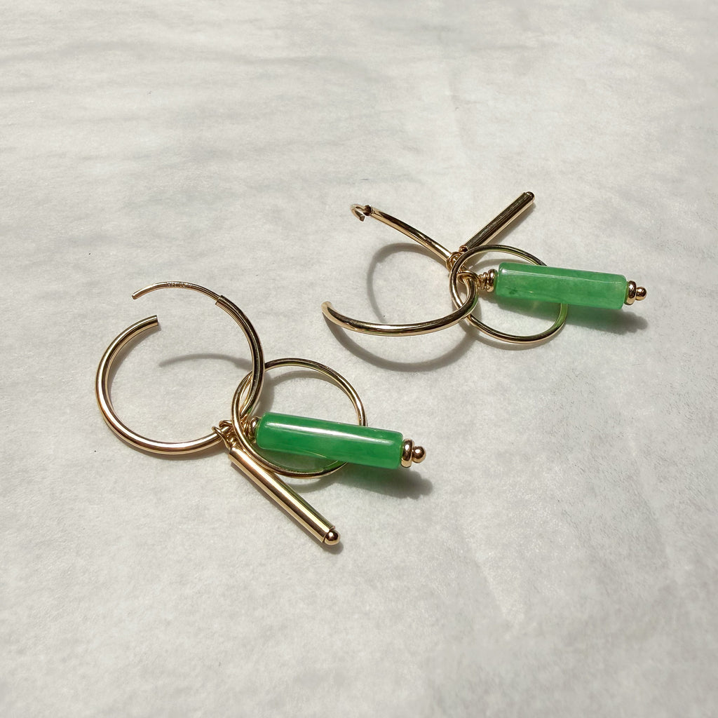 Jade Cluster Hoops