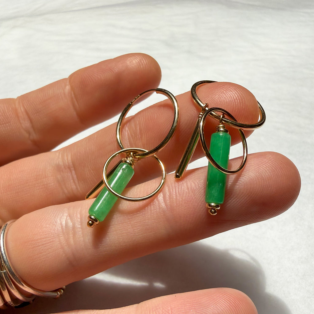 Jade Cluster Hoops