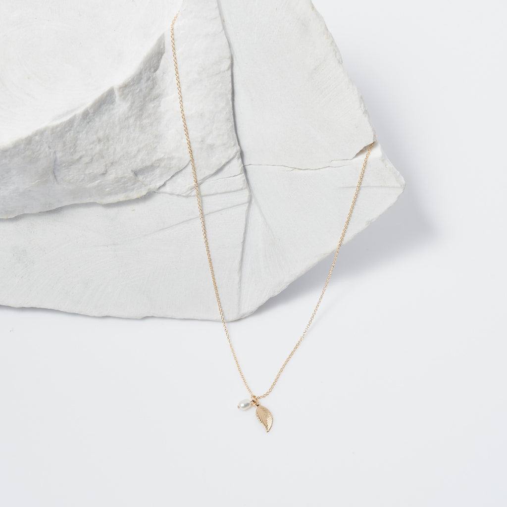 Pearl and Leaf Charm