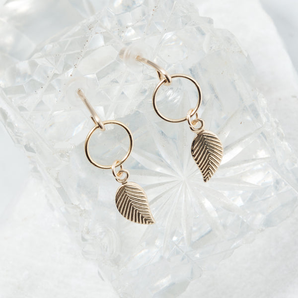 Amy Tamblyn Circle and Leaf Studs