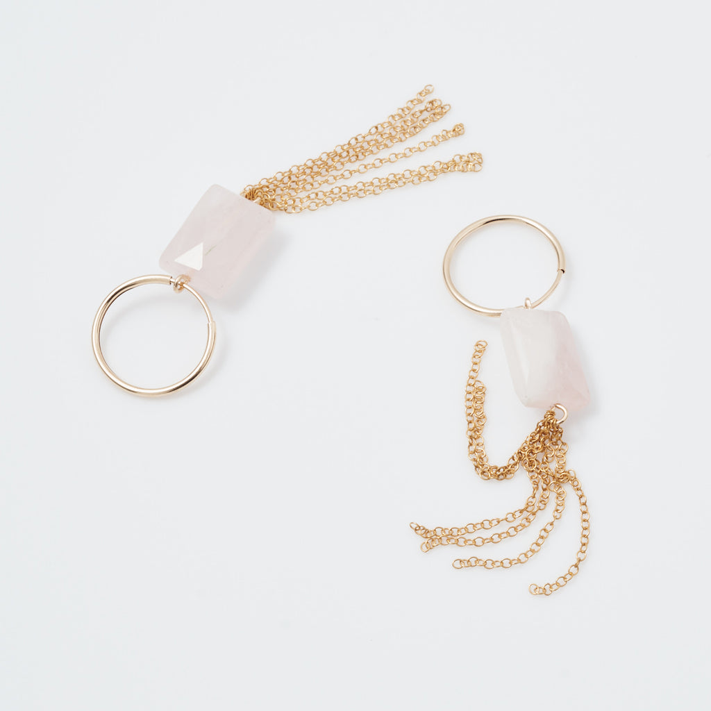 Rose quartz tassels