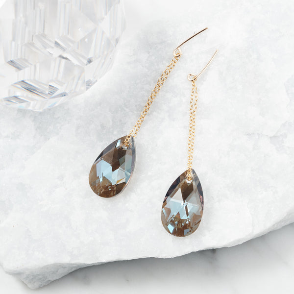 Amy Tamblyn Crystal & Chain Drops (Lots of Colours)