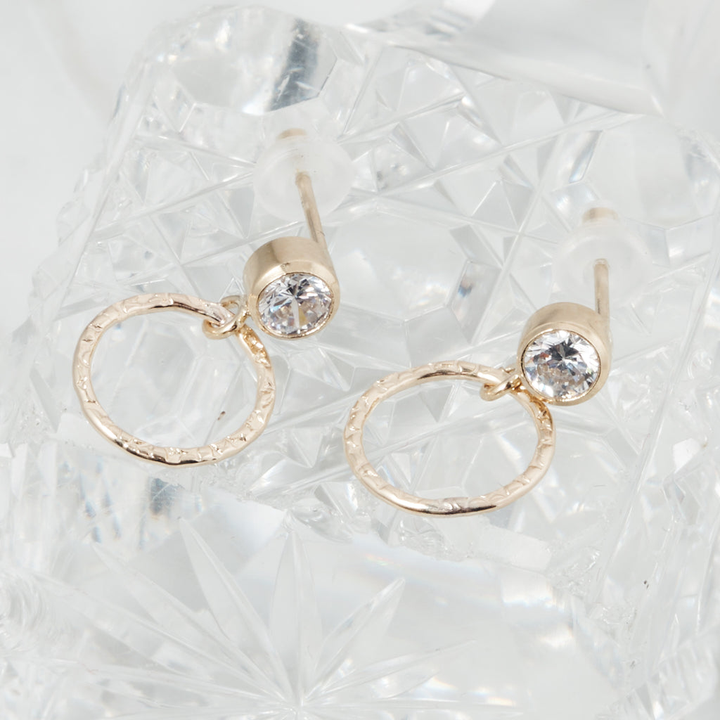 Cubic Zirconia Circle Studs