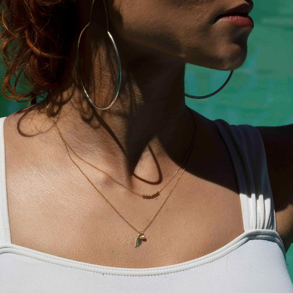 Pearl and Leaf Charm
