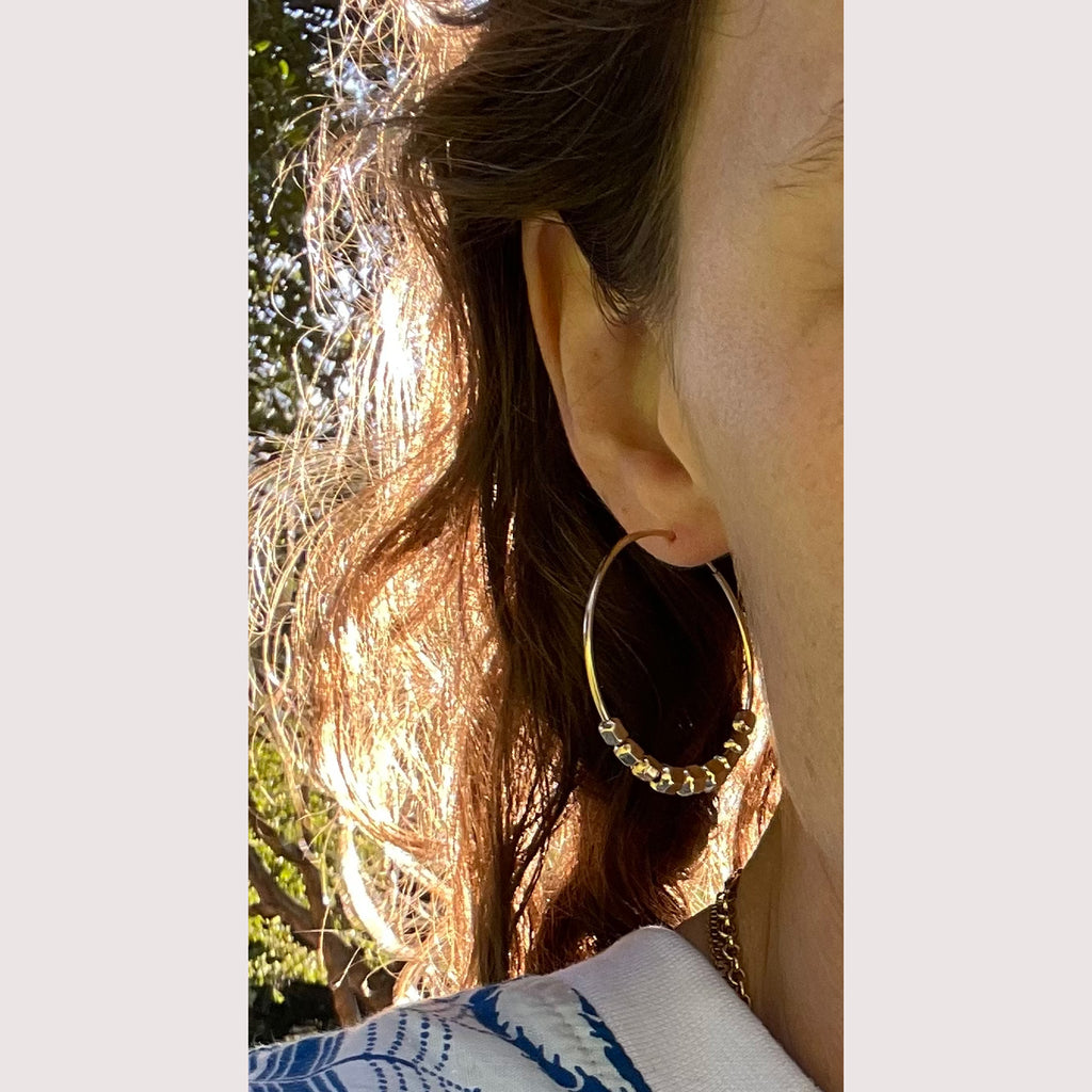 Cube Bead Hoops
