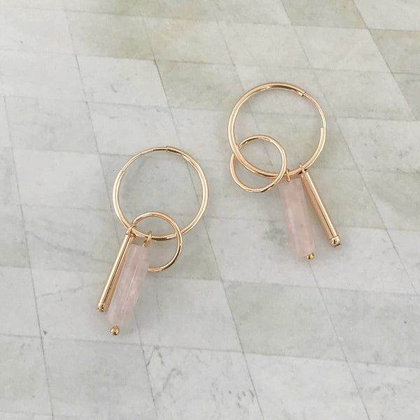 Amy Tamblyn Rose Quartz Charm Sleepers