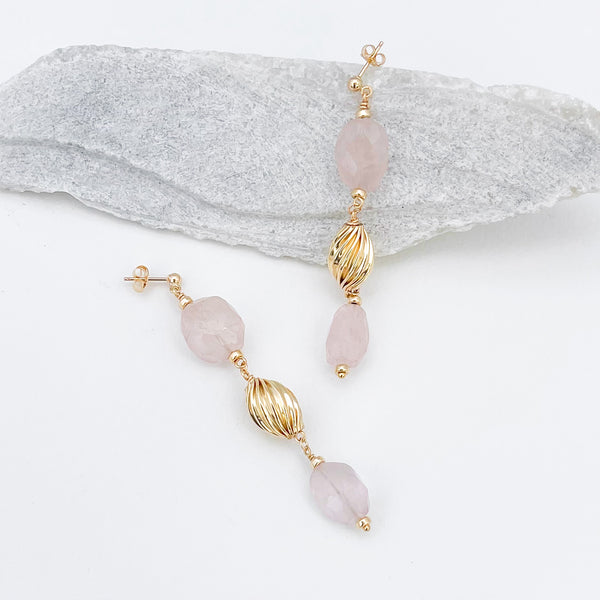Amy Tamblyn Rose Quartz Stament Earrings