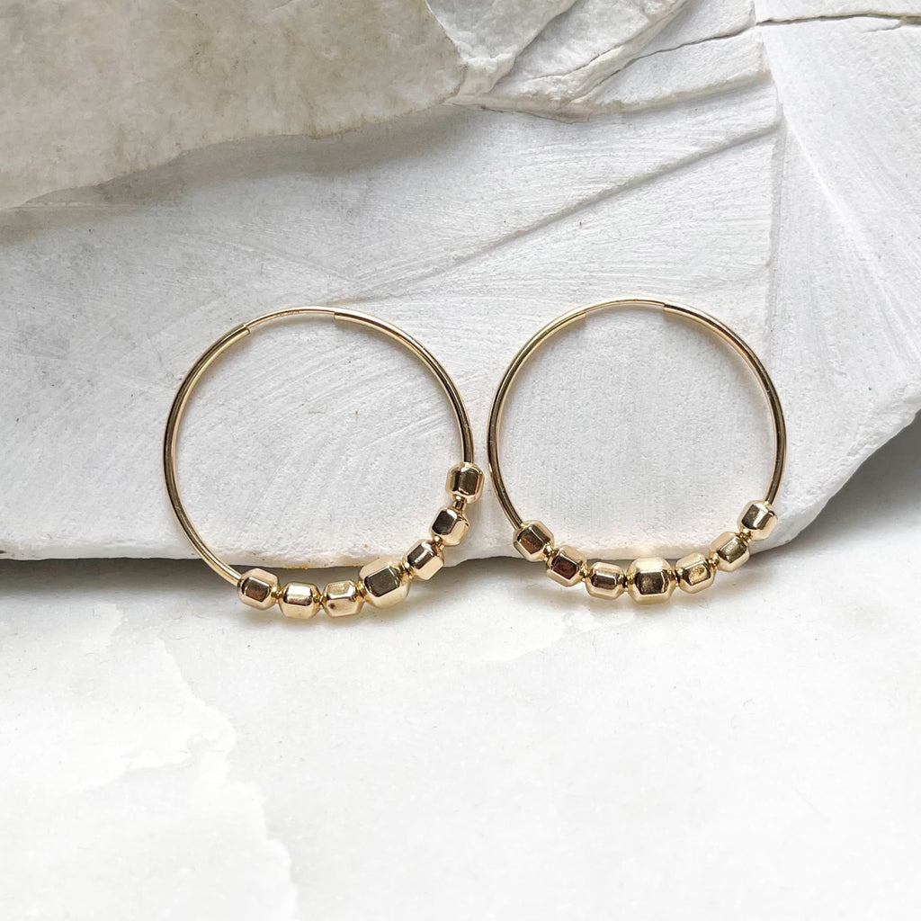 Cube Bead Hoops