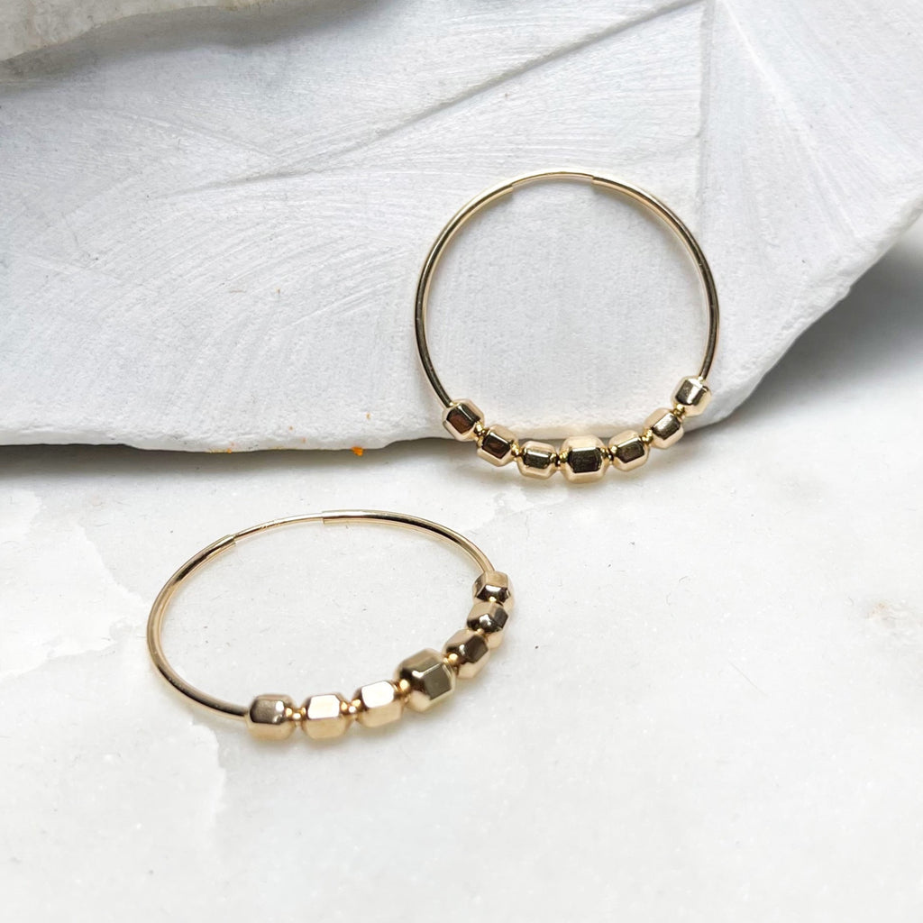 Cube Bead Hoops
