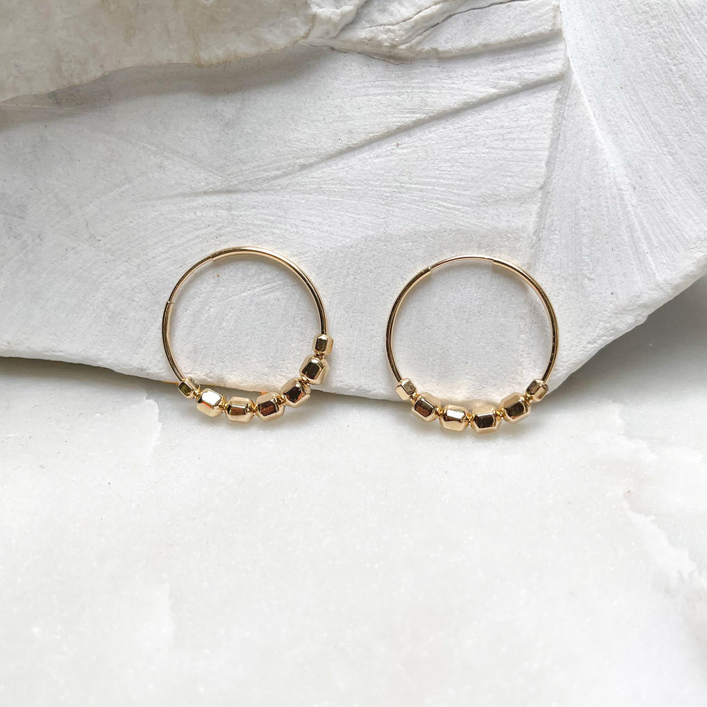 Cube Bead Hoops