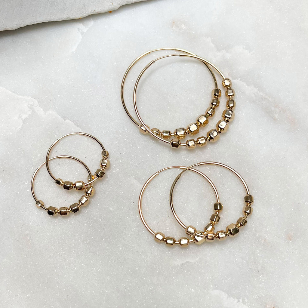 Cube Bead Hoops